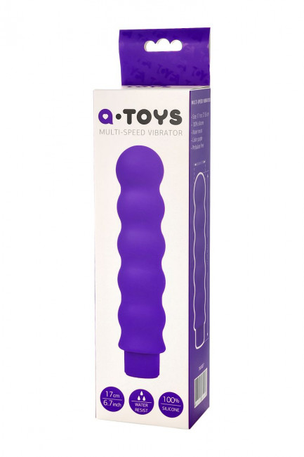 Фиолетовый фигурный вибратор - 17 см., A-toys Фиолетовый фигурный вибратор - 17 см., A-toys