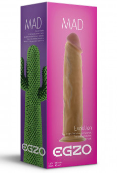 Телесный фаллоимитатор без мошонки Mad Cactus - 23 см., EGZO