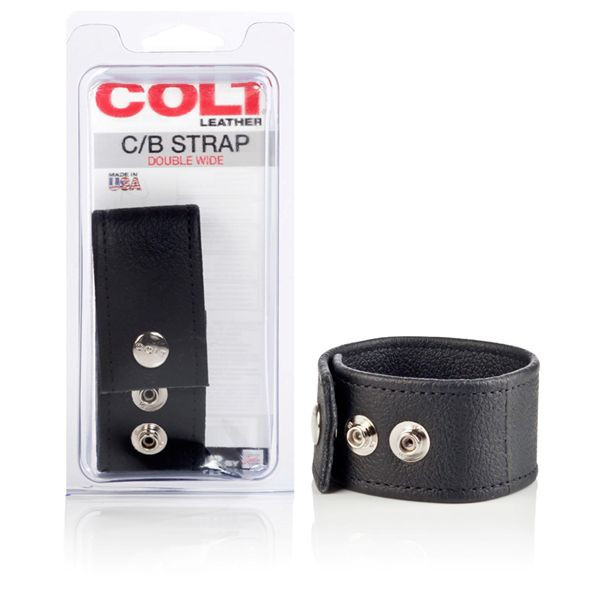 Кожаная утяжка для пениса Double Wide Leather Strap, California Exotic Novelties