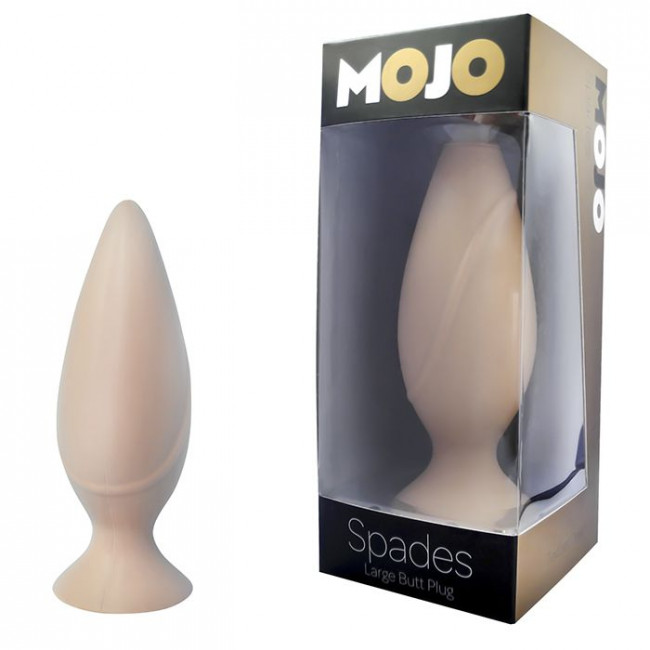 Анальная пробка на присоске MOJO SPADES LARGE телесного цвета - 12 см., Seven Creations