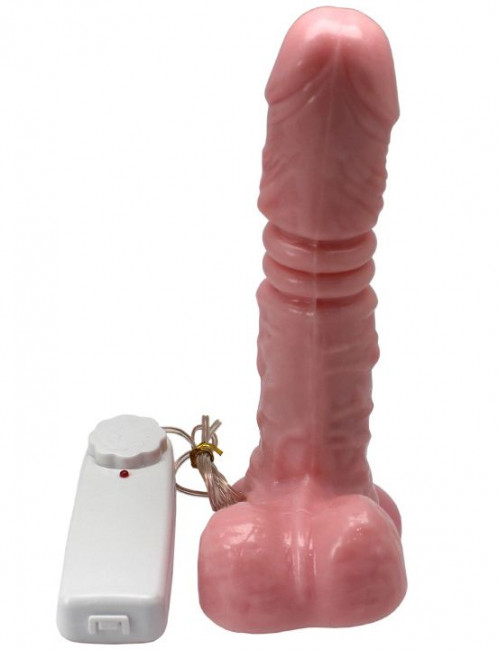 Телесный фрикционный вибратор DILDO REALISTIC - 18 см.