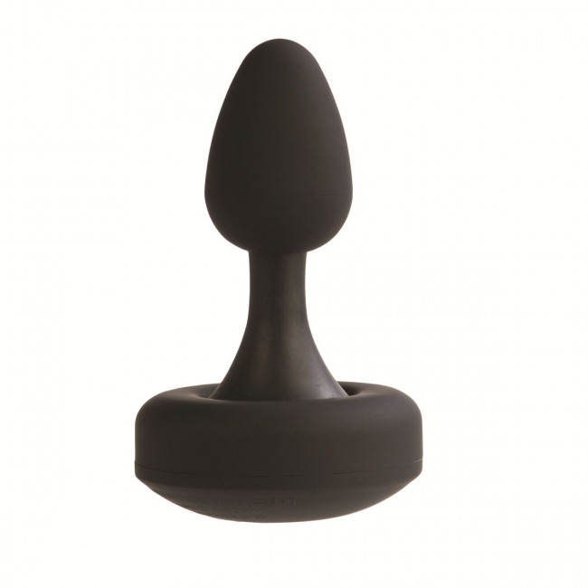 Чёрный анальный плаг с 10 функциями FLEXI RISQUE - 11 см., California Exotic Novelties