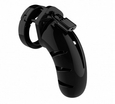 Чёрный мужской пояс верности Model 03 Chastity 4.5" Cock Cage, Shots Media BV