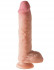 Телесный фаллоимитатор с мошонкой Dual Density 10" Fat Cock with Balls - 25,4 см., Pipedream