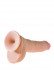 Телесный фаллоимитатор с мошонкой Dual Density 10" Fat Cock with Balls - 25,4 см., Pipedream