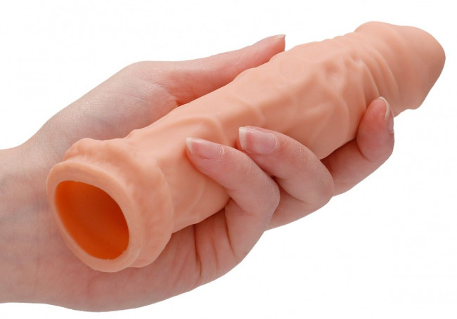 Телесная увеличивающая насадка Penis Extender - 17 см. Телесная увеличивающая насадка Penis Extender - 17 см.