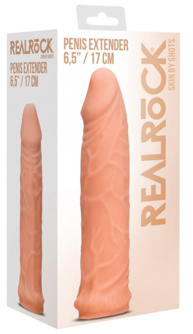 Телесная увеличивающая насадка Penis Extender - 17 см. Телесная увеличивающая насадка Penis Extender - 17 см.