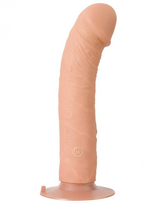 Телесный вибратор на присоске PURRFECT SILICONE ONE TOUCH - 20,5 см., Dream Toys