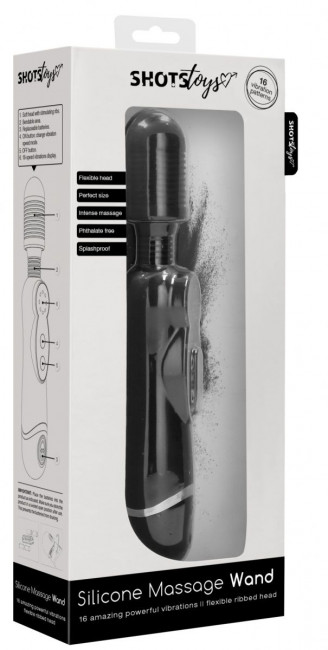 Черный универсальный массажер Silicone Massage Wand - 20 см. Черный универсальный массажер Silicone Massage Wand - 20 см.