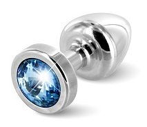 Серебристая пробка с голубым кристаллом ANNI round Silver T1Blue - 6 см., DIOGOL Серебристая пробка с голубым кристаллом ANNI round Silver T1Blue - 6 см., DIOGOL