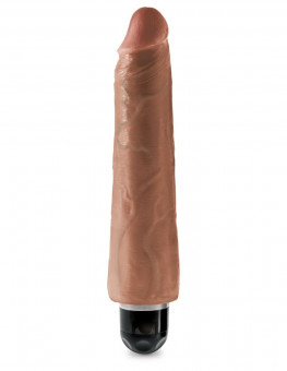 Кофейный вибратор-реалистик 9" Vibrating Stiffy - 27,9 см., Pipedream