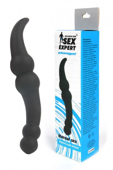 Чёрный стимулятор простаты Sex Expert - 20 см., Bior toys