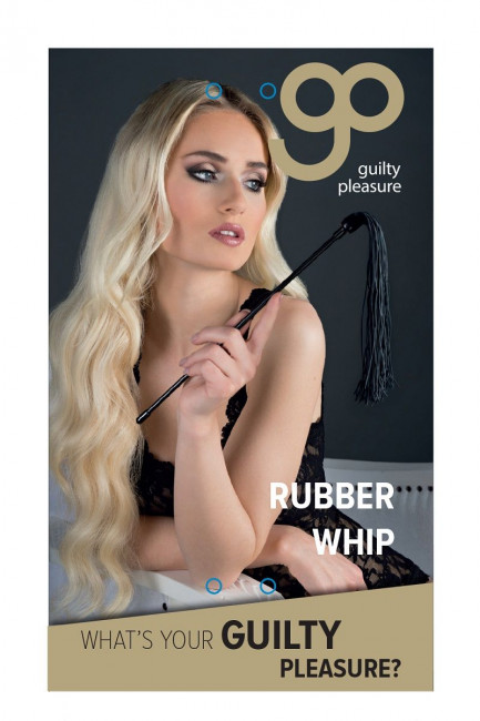 Чёрный стек с резиновой метелкой на конце Rubber Whip - 48 см., Blush Novelties Чёрный стек с резиновой метелкой на конце Rubber Whip - 48 см., Blush Novelties