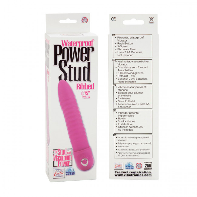 Вибромассажер Power Stud Ribbed Vibes - 17,3 см., California Exotic Novelties