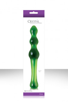 Малый зеленый стеклянный анальный стимулятор CRYSTAL KEGEL - 18,5 см., NS Novelties