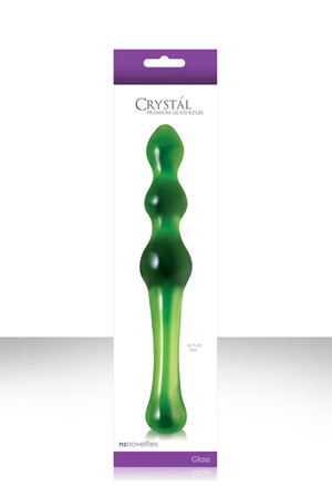 Малый зеленый стеклянный анальный стимулятор CRYSTAL KEGEL - 18,5 см., NS Novelties