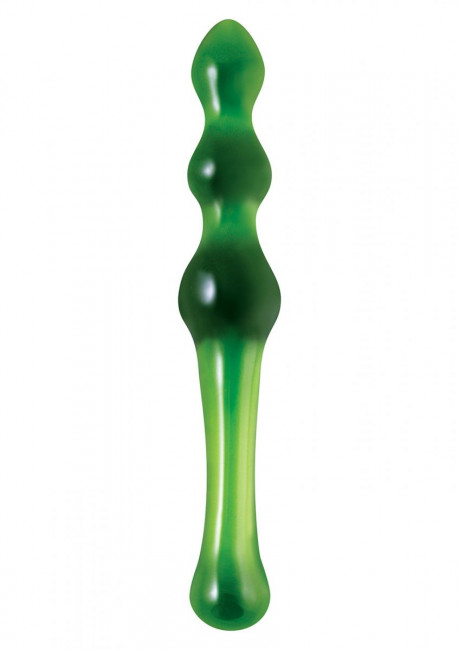 Малый зеленый стеклянный анальный стимулятор CRYSTAL KEGEL - 18,5 см., NS Novelties