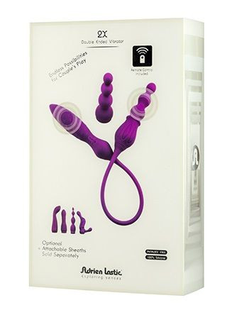 Двухсторонний гибкий вибромассажер 2X+LRS с дистанционным управлением, Adrien Lastic Двухсторонний гибкий вибромассажер 2X+LRS с дистанционным управлением, Adrien Lastic