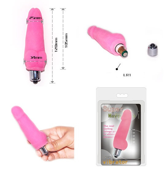 Розовый мини-вибратор Super - 12 см., Baile