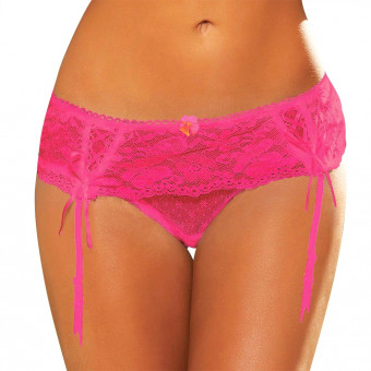 Розовые трусики с подвязками для чулок, Hustler Lingerie