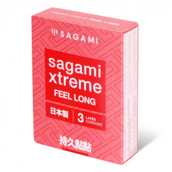 Утолщенные презервативы Sagami Xtreme Feel Long с точками - 3 шт., Sagami