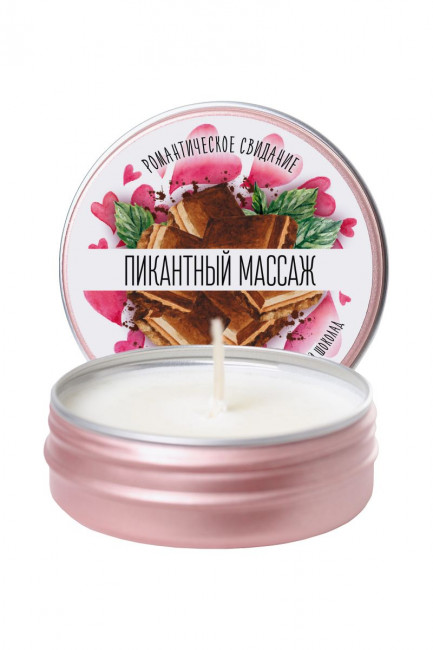 Массажная свеча "Пикантный массаж" с ароматом мятного шоколада - 30 мл., ToyFa Массажная свеча "Пикантный массаж" с ароматом мятного шоколада - 30 мл., ToyFa