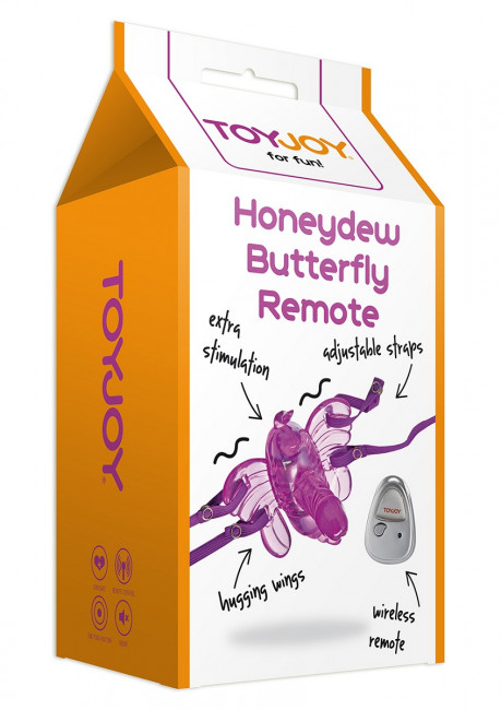 Фиолетовая вибробабочка HONEYDEW BUTTERFLY REMOTE с пультом ДУ, Toy Joy Фиолетовая вибробабочка HONEYDEW BUTTERFLY REMOTE с пультом ДУ, Toy Joy