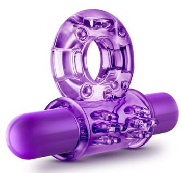 Фиолетовое эрекционное виброкольцо Couples Play Vibrating Cock Ring