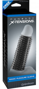 Чёрная насадка Magic Pleasure Sleeve - 13 см., Pipedream