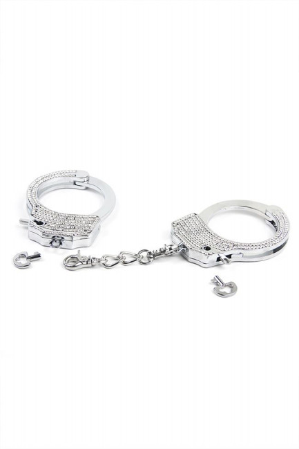 Серебристые наручники Romfun из металла со стразами, Romfun Серебристые наручники Romfun из металла со стразами, Romfun