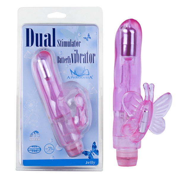 Розовый вибростимулятор розовый Dual Stimulator Butterfly  , Howells