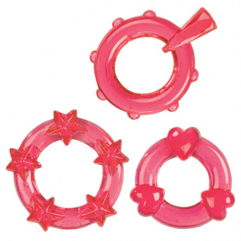 Набор из 3-х красных эрекционных колечек MAGIC C-RINGS, California Exotic Novelties