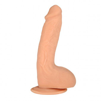 Телесный фаллоимитатор на присоске XSKIN 7 TPR DONG FLESH - 18 см., Dream Toys
