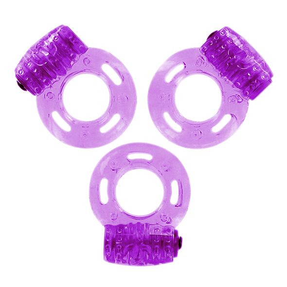 Набор из трех виброколец Pleasure Rings Purple, LoversPremium