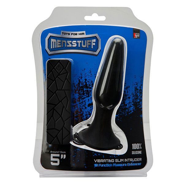 Чёрная вибропробка MENZSTUFF 5INCH SLIM INTRUDER BUTT PLUG - 13 см., Dream Toys Чёрная вибропробка MENZSTUFF 5INCH SLIM INTRUDER BUTT PLUG - 13 см., Dream Toys