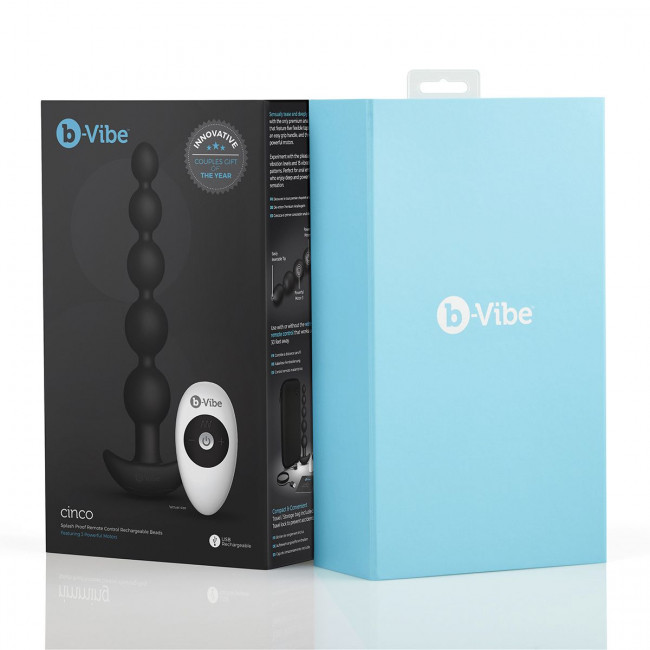 Черные анальные бусы с 3 моторами B-Vibe Cinco Anal Beads - 20,5 см., b-Vibe Черные анальные бусы с 3 моторами B-Vibe Cinco Anal Beads - 20,5 см., b-Vibe