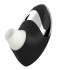 Чёрный бесконтактный стимулятор с хромированной вставкой Womanizer W500 Black Chrome, Womanizer
