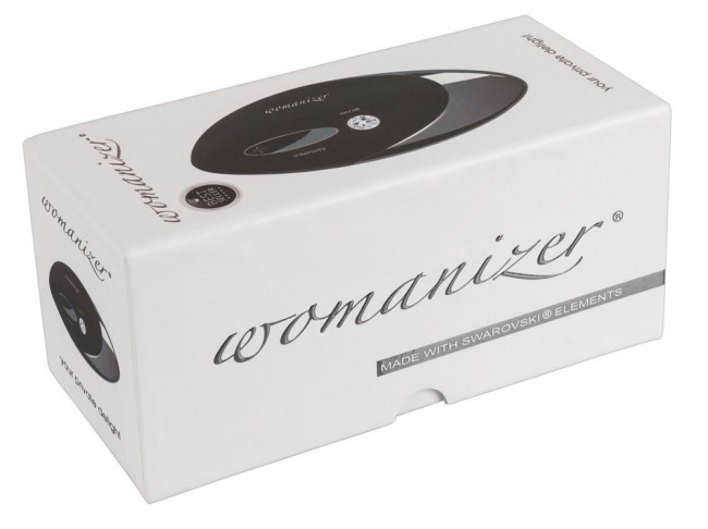 Чёрный бесконтактный стимулятор с хромированной вставкой Womanizer W500 Black Chrome, Womanizer