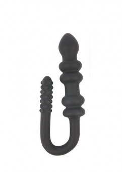 Чёрный стимулятор с различным рельефом Sex Expert, Bior toys