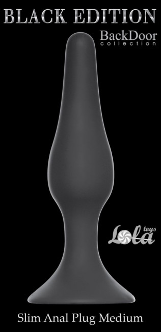 Серая анальная пробка Slim Anal Plug Medium - 11,5 см., Lola toys