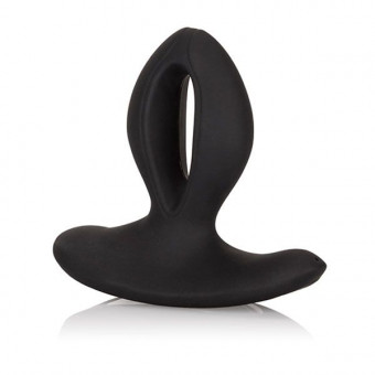 Чёрная анальная пробка с вибрацией Silicone Wireless Dual Motor Probe, California Exotic Novelties