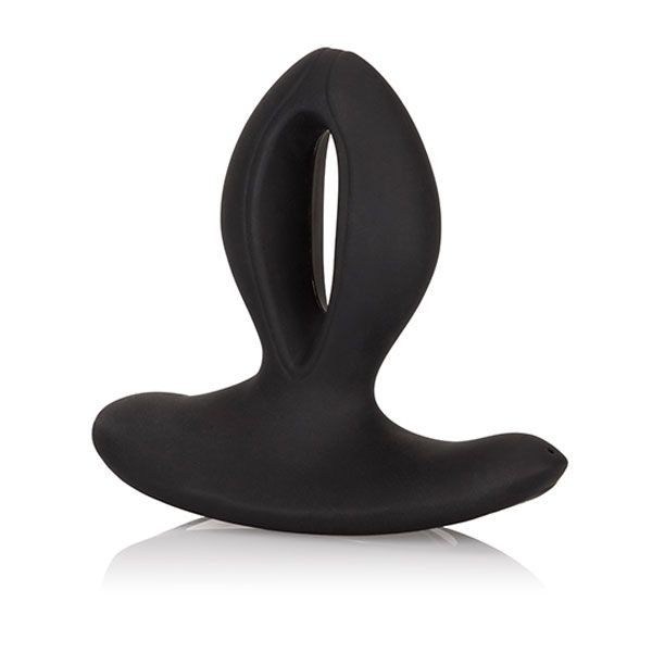 Чёрная анальная пробка с вибрацией Silicone Wireless Dual Motor Probe, California Exotic Novelties