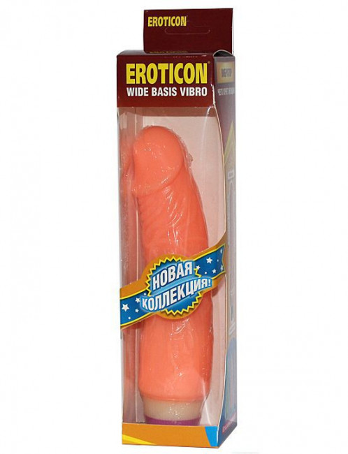 Телесный вибратор-реалистик - 19,5 см., Eroticon Телесный вибратор-реалистик - 19,5 см., Eroticon