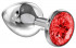 Большая серебристая анальная пробка Diamond Red Sparkle Large с красным кристаллом - 8 см., Lola toys Большая серебристая анальная пробка Diamond Red Sparkle Large с красным кристаллом - 8 см., Lola toys
