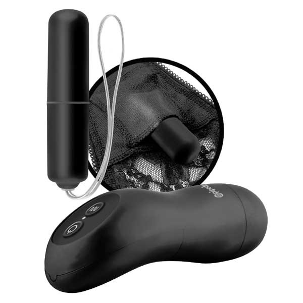 Трусики с силиконовым вибратором Limited Edition Black размера Plus Size, Pipedream