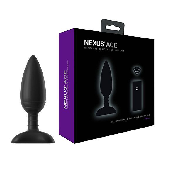 Чёрная вибровтулка NEXUS ACE SMALL с дистанционным управлением - 10 см., Nexus Range Чёрная вибровтулка NEXUS ACE SMALL с дистанционным управлением - 10 см., Nexus Range