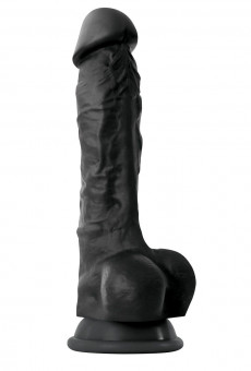 Чёрный фаллоимитатор на присоске Colours Pleasures 7" Dildo - 22,3 см., NS Novelties