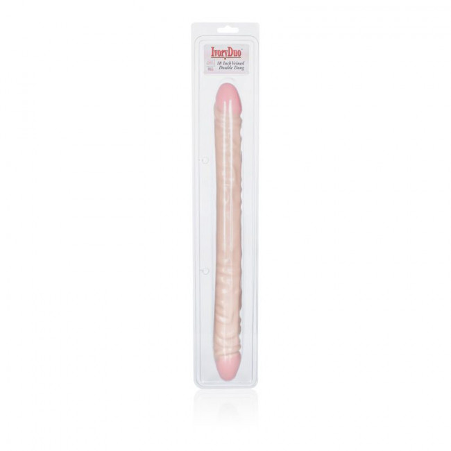 Двухголовый рельефный фаллоимитатор Veined Double Dongs 18" - 45 см., California Exotic Novelties