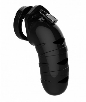 Чёрный мужской пояс верности Model 05 Chastity 5.5" Cock Cage, Shots Media BV
