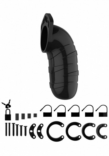 Чёрный мужской пояс верности Model 05 Chastity 5.5" Cock Cage, Shots Media BV Чёрный мужской пояс верности Model 05 Chastity 5.5" Cock Cage, Shots Media BV